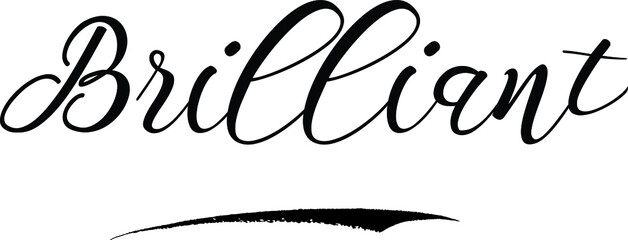 Brilliant Handwritten calligraphy Black Color Text On 
White Background