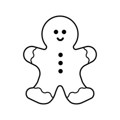 Ginger christmas cookie icon line style