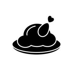 Grilled chicken black icon concept. Grilled chicken flat vector symbol, sign, outline illustration.