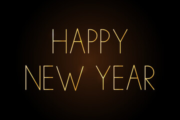 Obraz premium Happy new year inscription gold gradient color minimalism