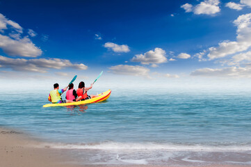 kayaking on the beach