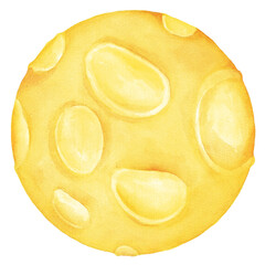 The moon, watercolor