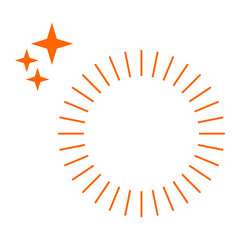 three stars and simple orange fireworks