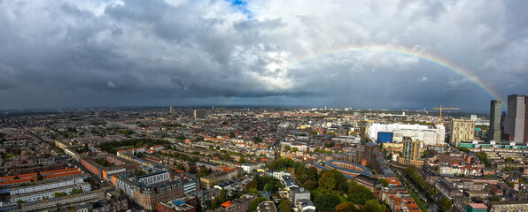 The Hague landscape with rainbow