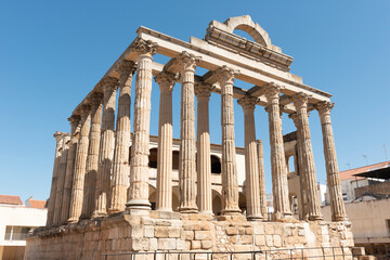 Mérida, España - 17 de agosto de 2019: Templo de Diana