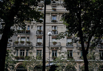 Paris, beautiful Haussmann buildings in a chic area of the french capital
