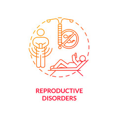 Reproductive disorders concept icon. Screen addiction symptom idea thin line illustration. Sperm quality negative affection. Reproductive organs damage. Vector isolated outline RGB color drawing