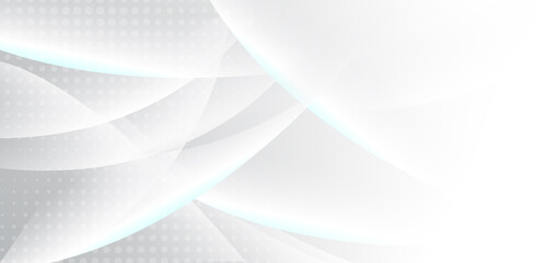 Abstract background white and gray curve circle with haltone. Technology concept.