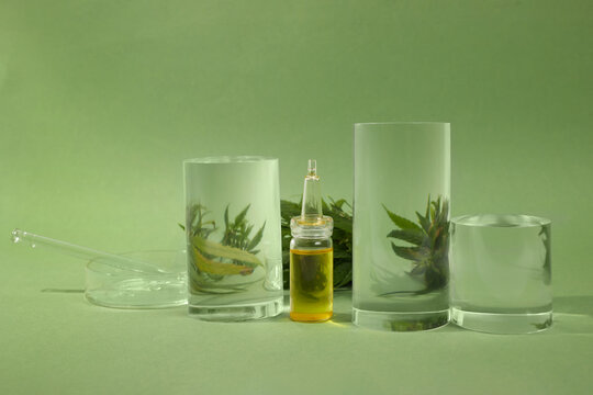 Cbd htc canabbis oil in laboratory. Concept of medicine.