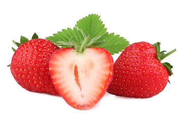 Strawberries isolated on white background.