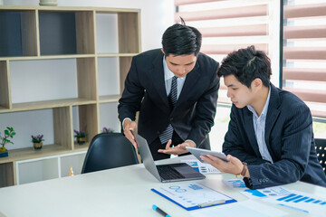 Young asian businessman working together in the office.