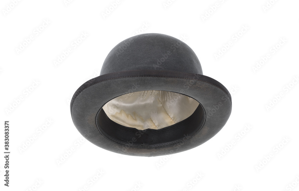 Canvas Prints vintage gray bowler hat isolated on white background