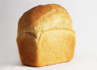 A loaf of bread on a white background