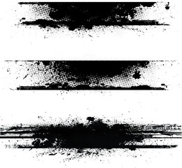 Grunge Paint Roller . Vector brush Stroke . Distressed banner . Black stripes isolated. paintbrush collection . Modern Textured shape . Dry border in Black . Bulge lines