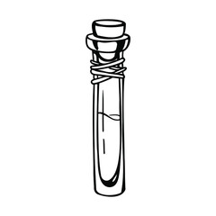 
old test tube with liquid