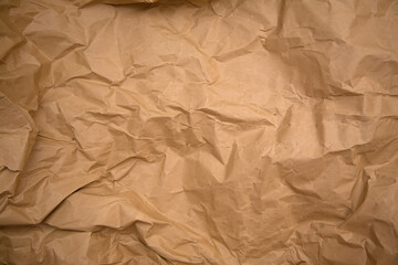 High detailed abstract texture of crumpled wrapping paper. Old craft paper. Abstract background