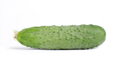  Fresh cucumbers. Isolated on a white background. Side view