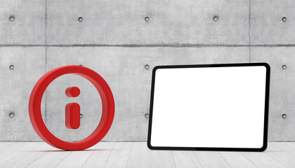 business contact icon symbol for internet with clear tablet as template - 3D Illustration