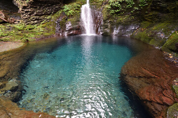 Fantastic green and blue waterfall 