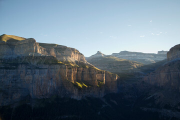 Landscape of the high mountain peaks.