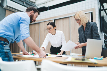 Fototapeta premium People working with papers in office