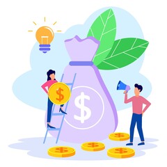 Illustration vector graphic cartoon character of business growth