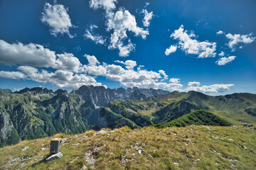 Panoramic view from the top of the Karaula to the peaks of Volusnica, Talijanka