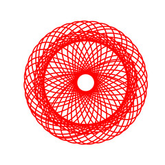 drawing spirograph on white paper illustration	