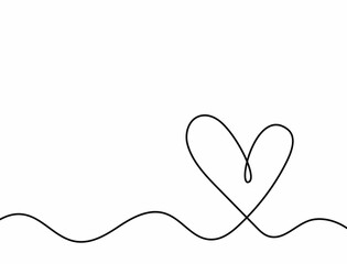Simple minimalistic background with heart drawn by hand. Doodle, sketch. Vector illustration. - 383088348