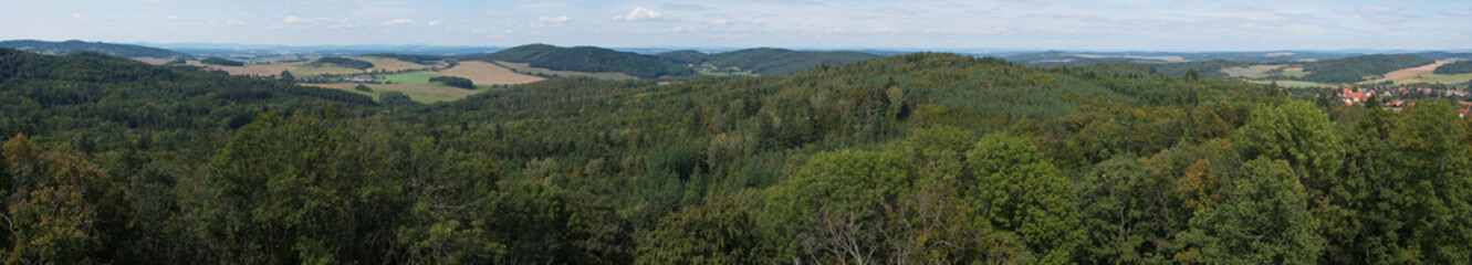 Panoramic view from lookout Bolfánek in a public park near Chudenice,West Bohemia,Plzeň Region,Czech Republic,Europe
