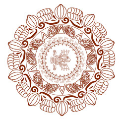 Aztec cacao food logo design with tribal elements.
