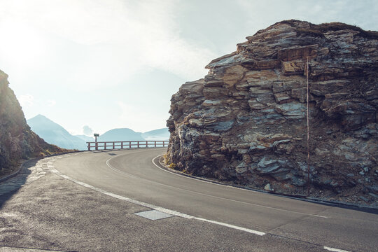 Mountain road at Austia. Backplate road.
Grossglockner High Alpine Road.
