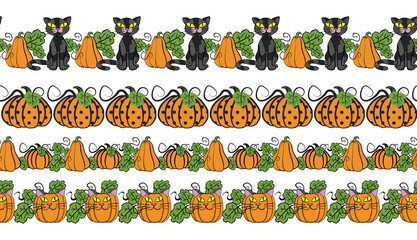 Halloween holiday icon collection in line art style. Use it for poster, background, card design. Vector illustration.