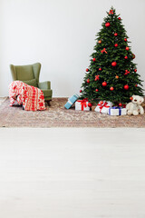 Christmas decor home Christmas tree with gifts for the new year
