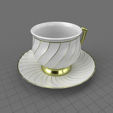 Twisted coffee cup and saucer