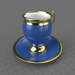 Ceramic coffee cup and saucer