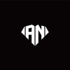 A N initial letter with diamond shape origami style logo template vector
