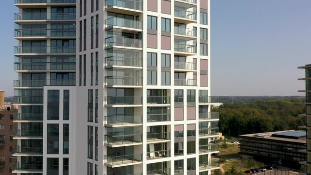 Almere Poort, Flevoland / The Netherlands - October 10th 2020: Newly built luxury apartments in Almere Poort