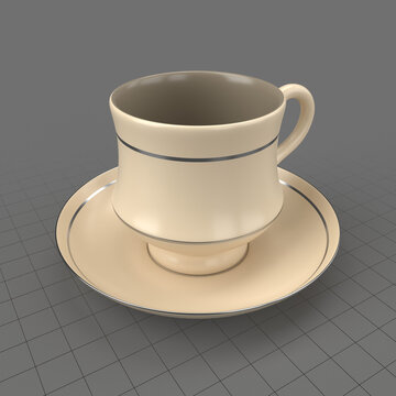 Ceramic teacup and saucer