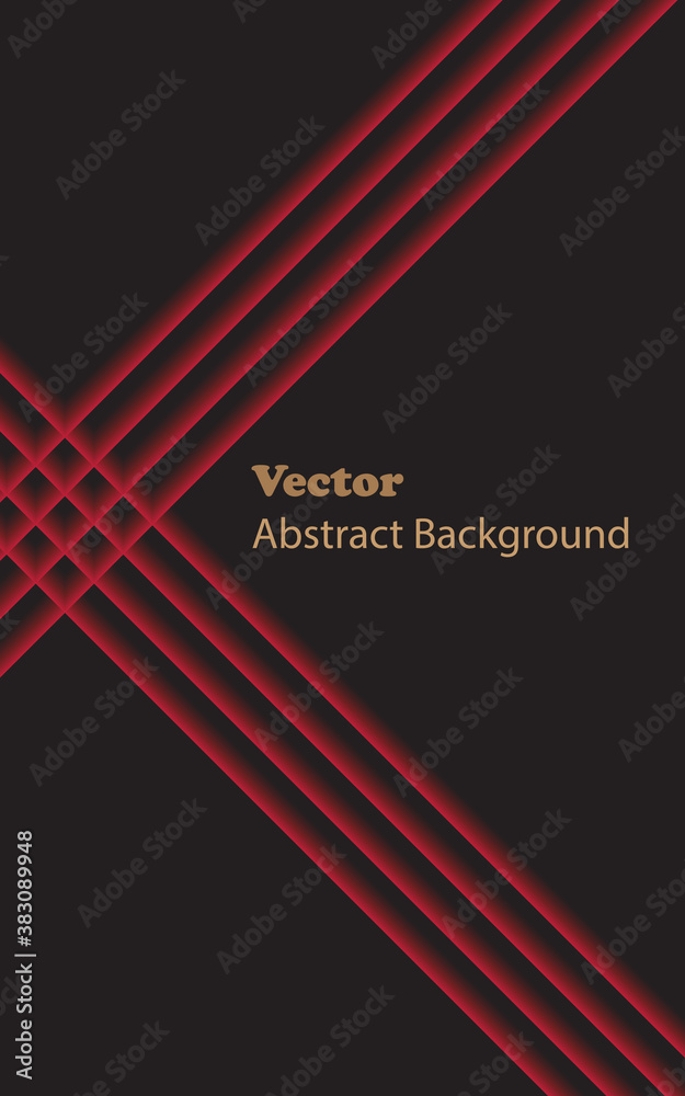 Wall mural minimal red lines repeating over the dark background