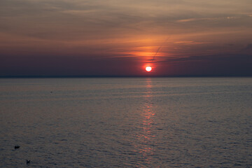 Sunset over the bay. Baltic Sea.