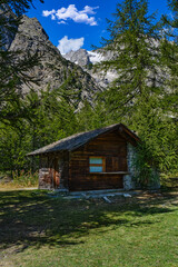 Old small hut in mountains