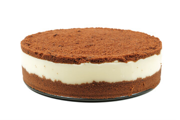 Chocolate cake isolated on a white background