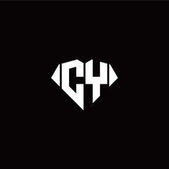 Obraz premium C Y initial letter with diamond shape origami style logo template vector