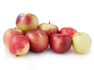 multicolor tasty apples for eating or cooking close up