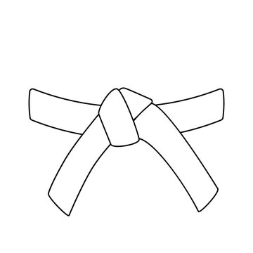 recommend clip art: Karate belt outline icon. Clipart image isolated on white background.