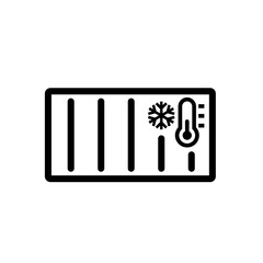 Reefer container outline icon. Clipart image isolated on white background.