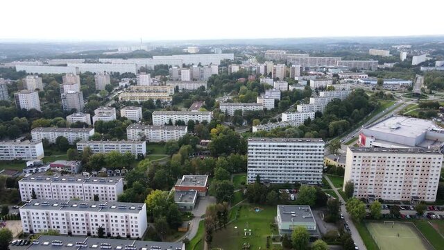 Jastrzębie Zdr&oacute;j, Śląsk, Polska z lotu ptaka, bloki mieszkalne  z lat 70 XX wieku