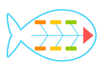 Fishbone diagram icon. Clipart image isolated on white background. - obrazy, fototapety, plakaty