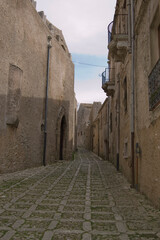 Medieval street in Erice, Sicily region, Italy